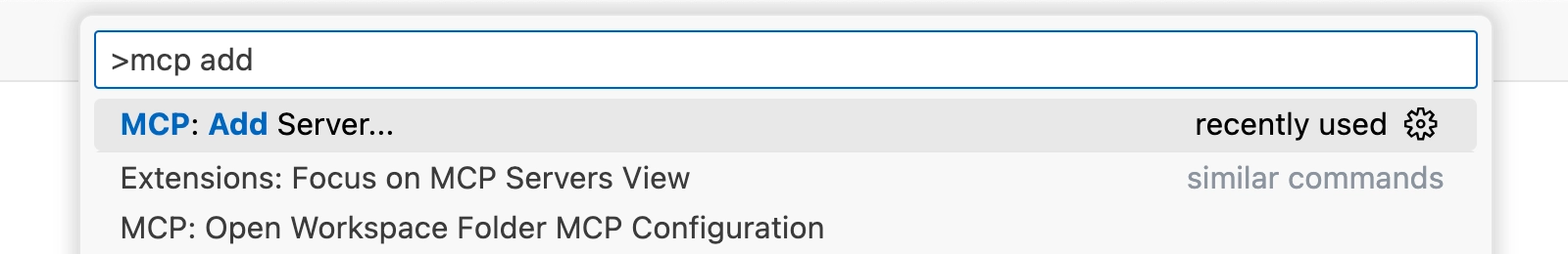 VS Code user settings in command palette